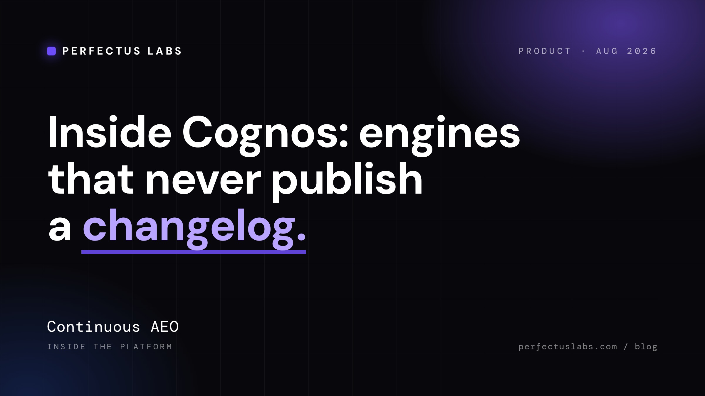 Inside Cognos: optimizing for answer engines that never publish a changelog, cover image